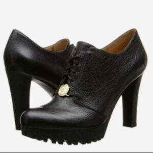 Armani Jeans leather platform almond toe booties